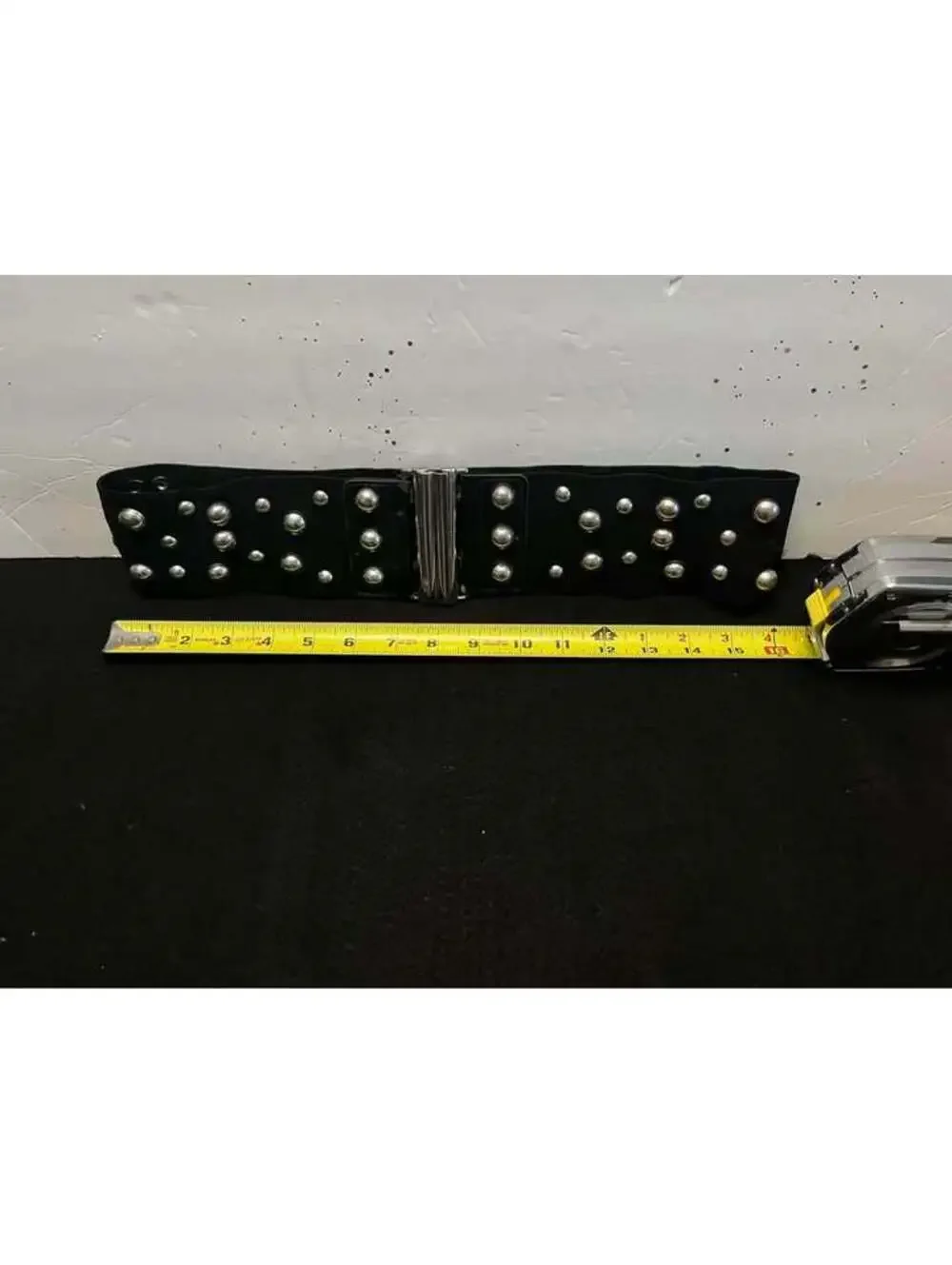 Black Elastic Studded Waist Belt